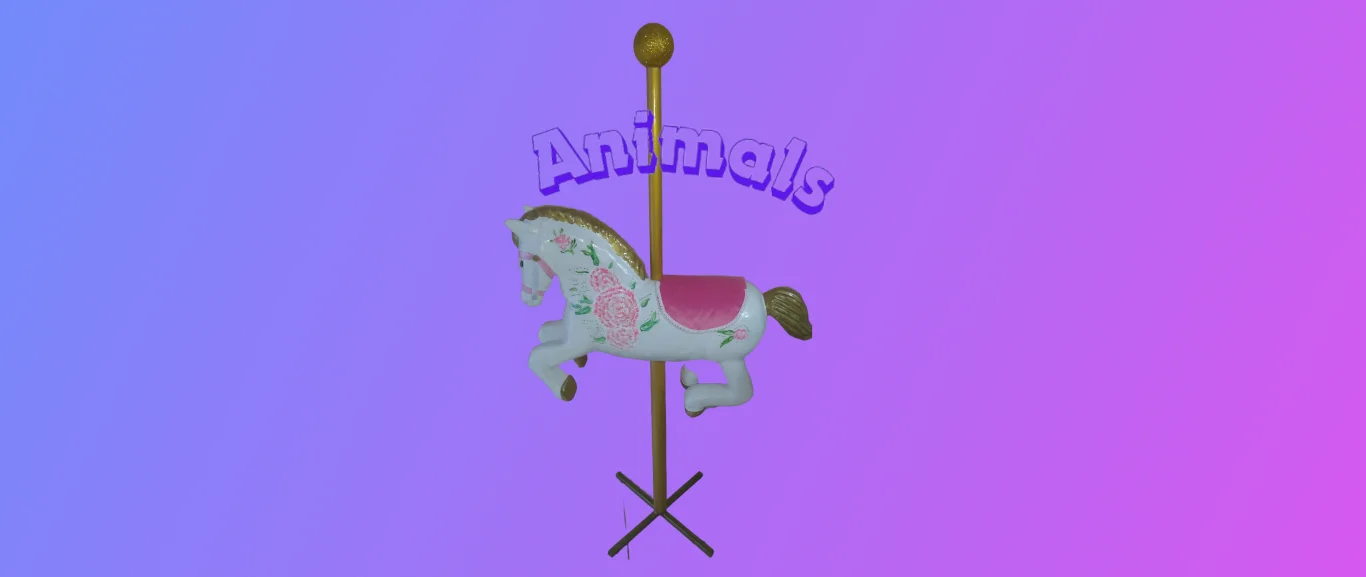 Cavalo de CArrossel Escultura em isopor e fibra